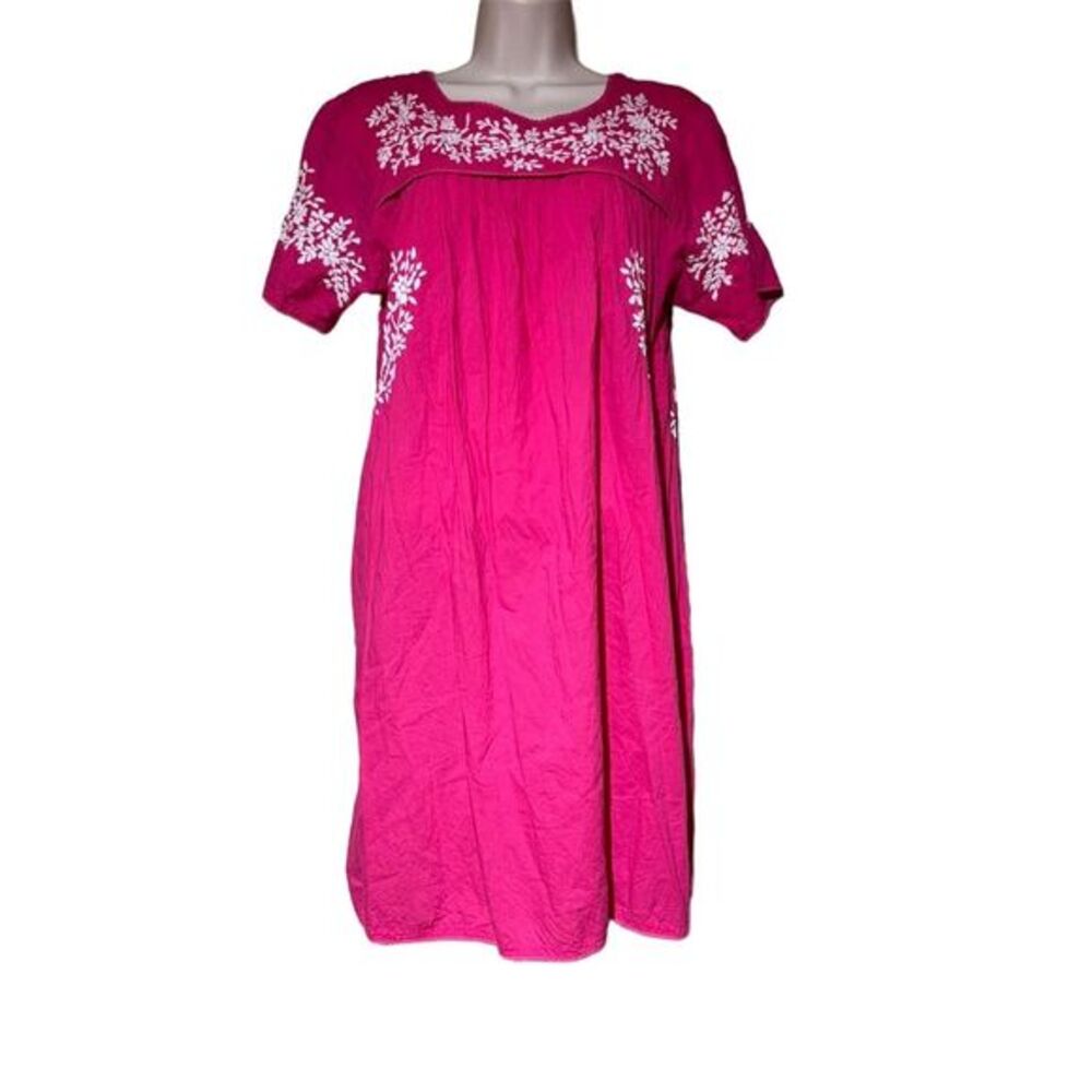 Roberta Roller Rabbit Women's Pink Embroidered Boho Dress Size S